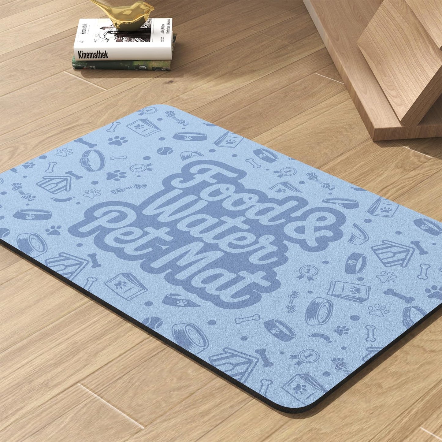 Pet Feeding Mat-Absorbent Dog Mat for Food and Water Bowl-No Stains Quick Dry Water Dispenser Mat-Dog Accessories Pet Supplies-Bowl for Messy Drinkers（Words,23"x34"