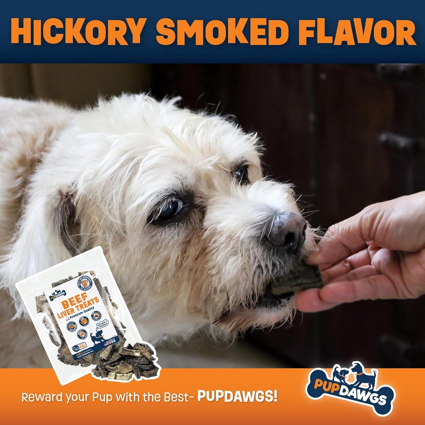 Beef Liver Dog Treats - Hickory Smoked Flavor, Nutritious Dehydrated Liver Dog Treats (8oz Package)