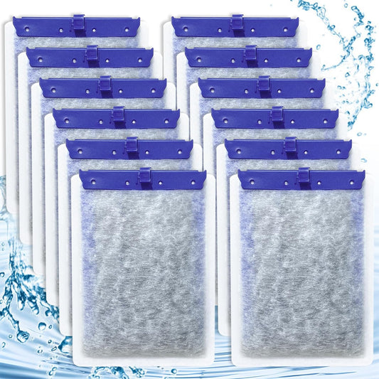 12-Pack Filter Cartridges Large Compatible with Tetra Whisper Bio-Bag Aquarium Filters, Fish Tank Filters Replacement for Aquariums for Whisper Filter 20i 40i/ IQ 20 30 45 60/ PF20 30 40 60
