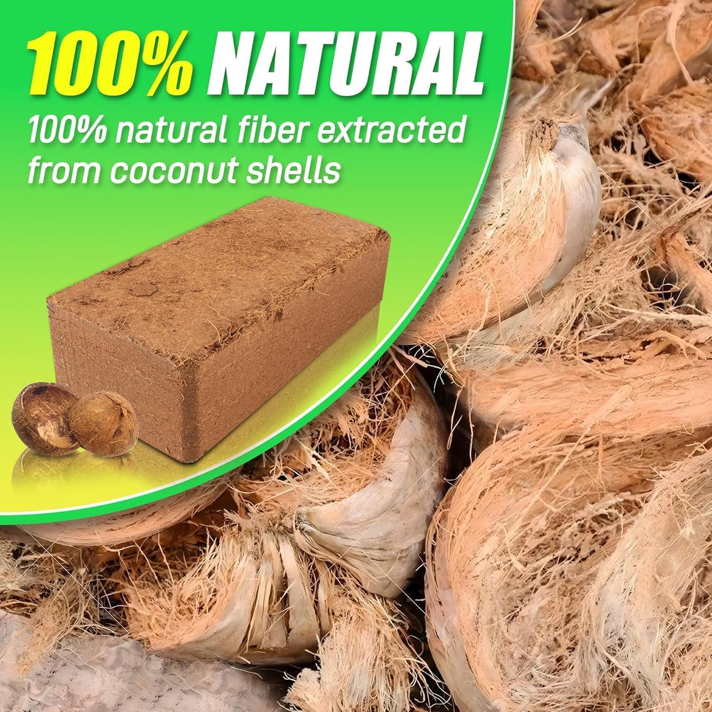 Coco Coir Brick for Plants-12 Pack Premium Coconut Bricks, 100% Organic Peat Moss, Fiber Coconut Husk for Planting, Gardening, Potting Soil Substrate