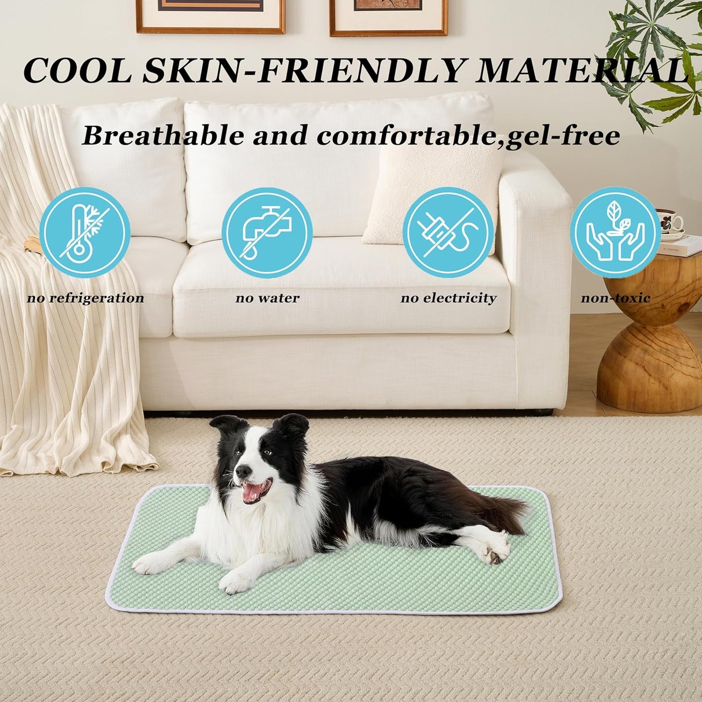 MICROCOSMOS Pet Cooling Mat & Sleeping Pad- Breathable Bubble Surface, EZ Clean. Keep Cooling for Pets, Kids and Adults in Summer.(Green, 36" x 36")