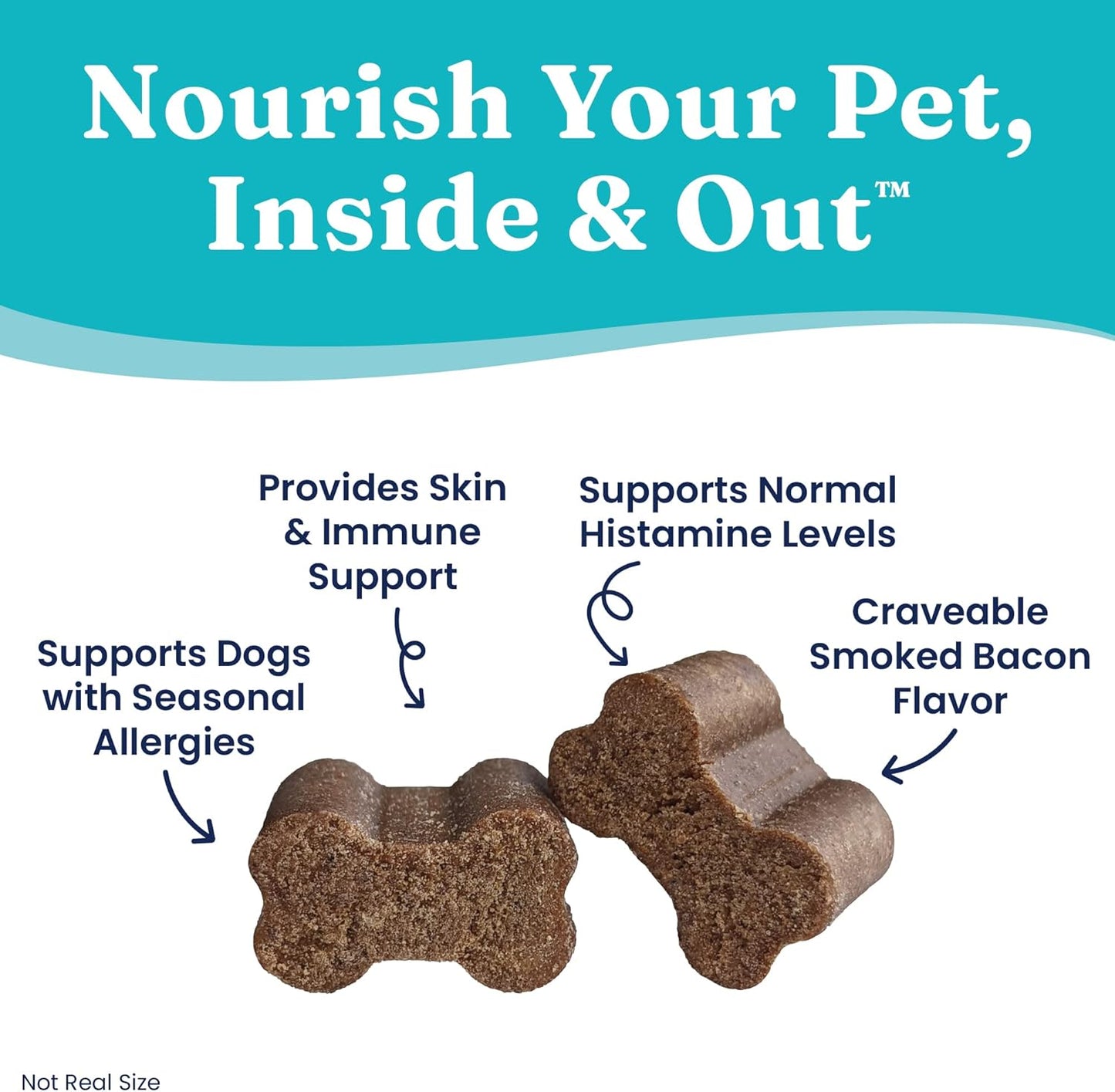 Solid Gold Dog Allergy Relief Chews - Dog Itching Skin Relief & Seasonal Allergies Support - Alaskan Salmon Oil for Dogs Skin, Coat & Immune Support - Bacon Flavor Soft Allergy Chews for Dogs - 60ct