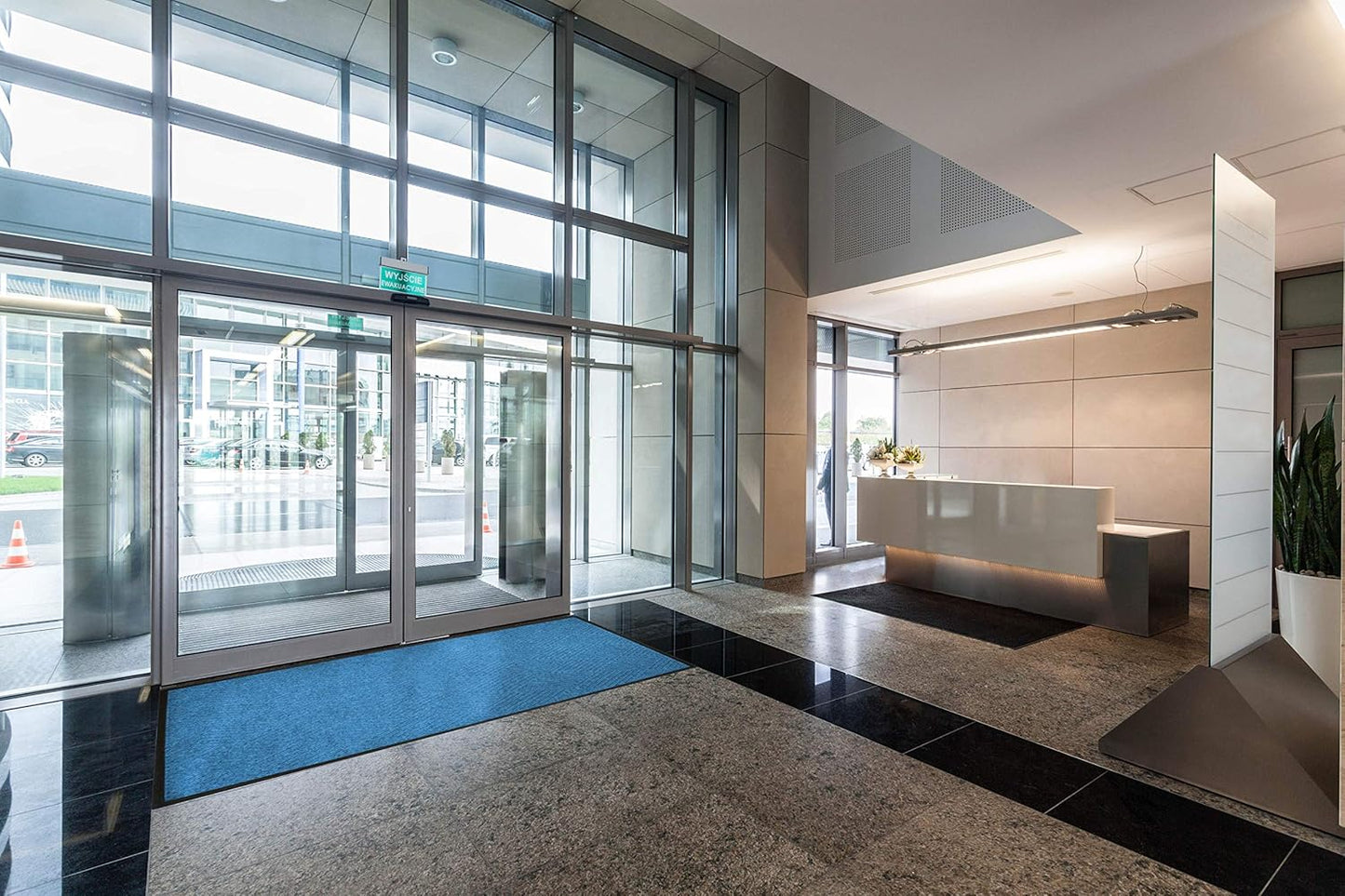 WaterHog Diamond | Commercial-Grade Entrance Mat with Rubber Border – Indoor/Outdoor, Quick Drying, Stain Resistant Door Mat (Dark Brown, 4' x 6')