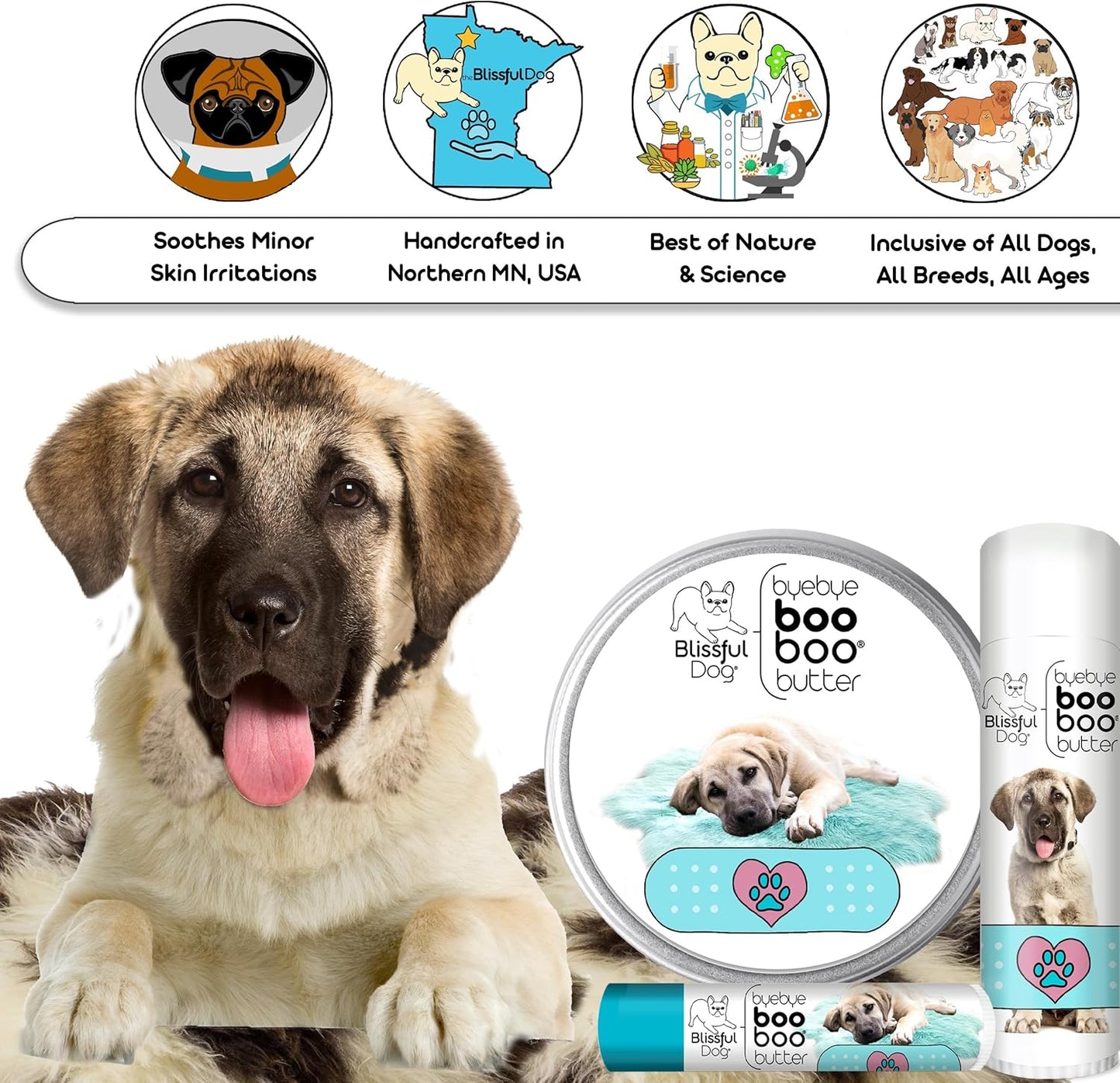 The Blissful Dog Anatolian Shepherd Boo Boo Butter, 2 Ounce