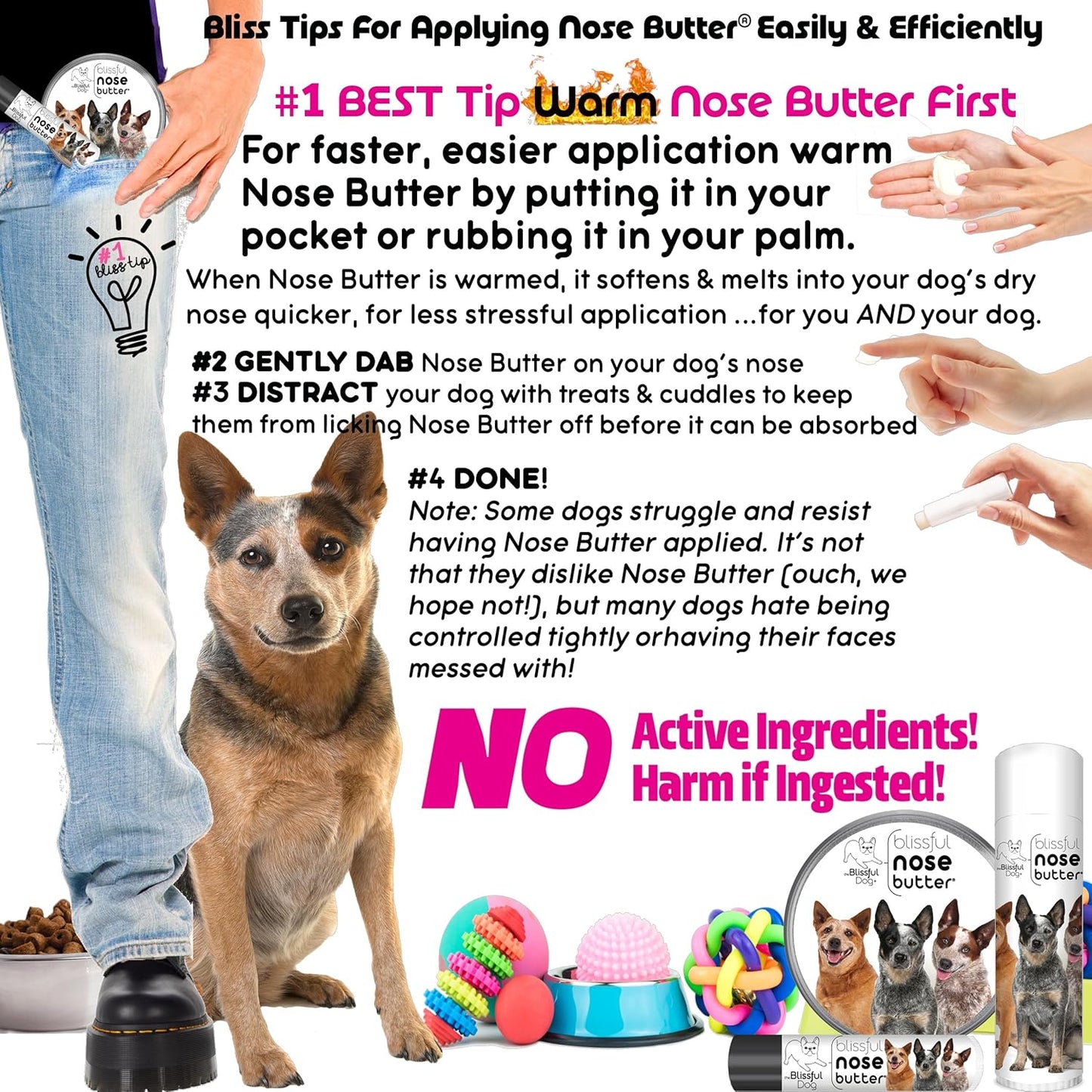 The Blissful Dog Australian Cattle Dog Unscented Nose Butter, 16oz