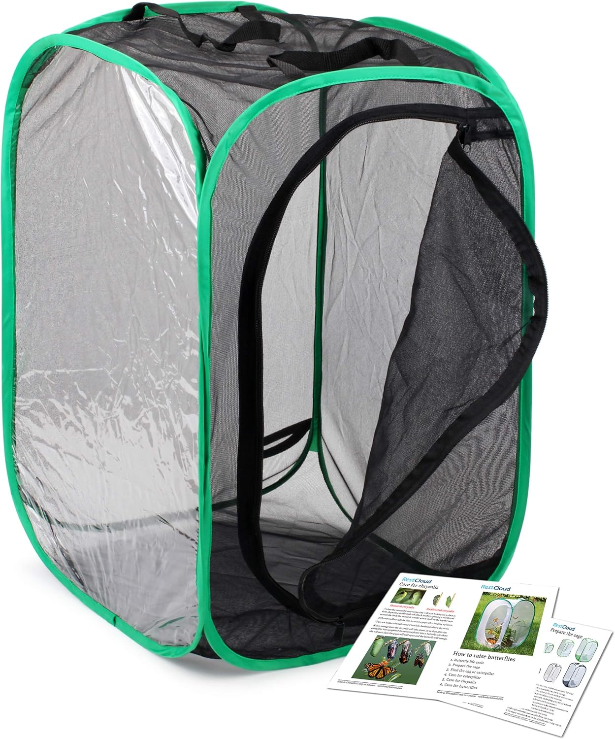 RESTCLOUD Insect and Butterfly Habitat Cage Terrarium Pop-up 23.6 Inches Tall