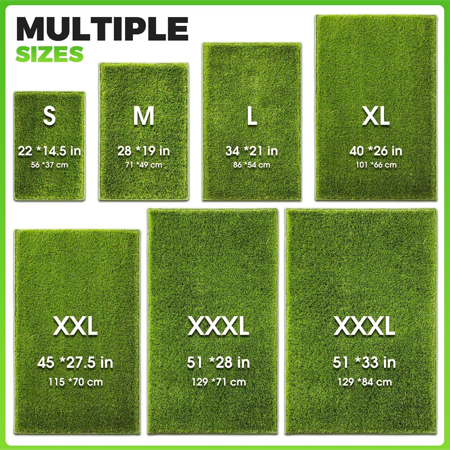 Hompet Artificial Grass for Dogs, 51"x28", Professional Dog Grass Mat, Easy to Clean with Drainage Holes, Potty Training Pad and Replacement Fake Grass Turf, Outdoor Rug Patio Lawn Decoration